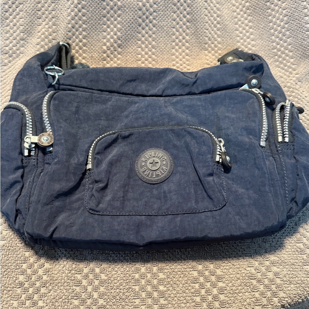Kipling Europa Navy Blue Nylon Crossbody Bag